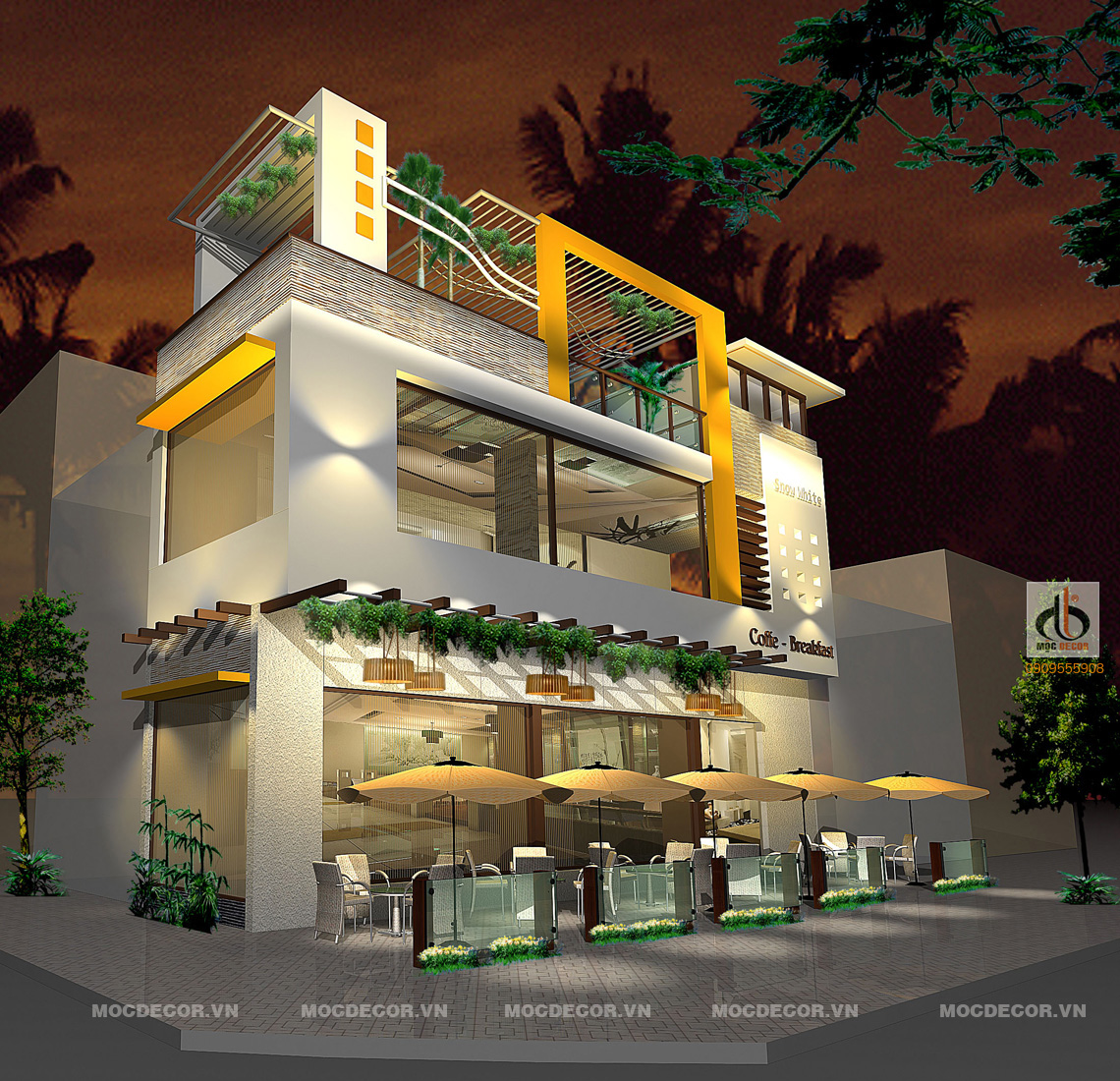 Thiết kế quán Snow-White