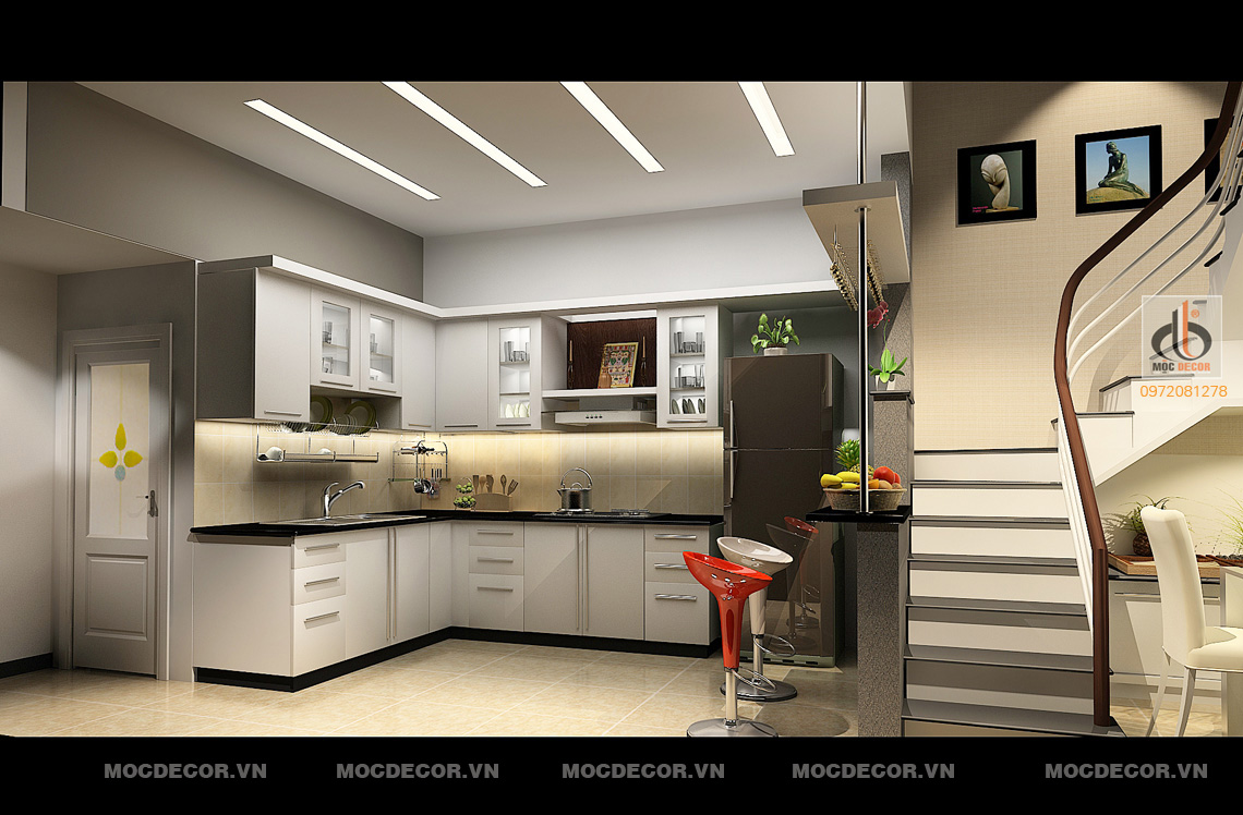 Phòng bếp nhà phố hẹp